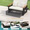 Wicker Outdoor Daybed with Folding Privacy Panels and Storage Ottoman